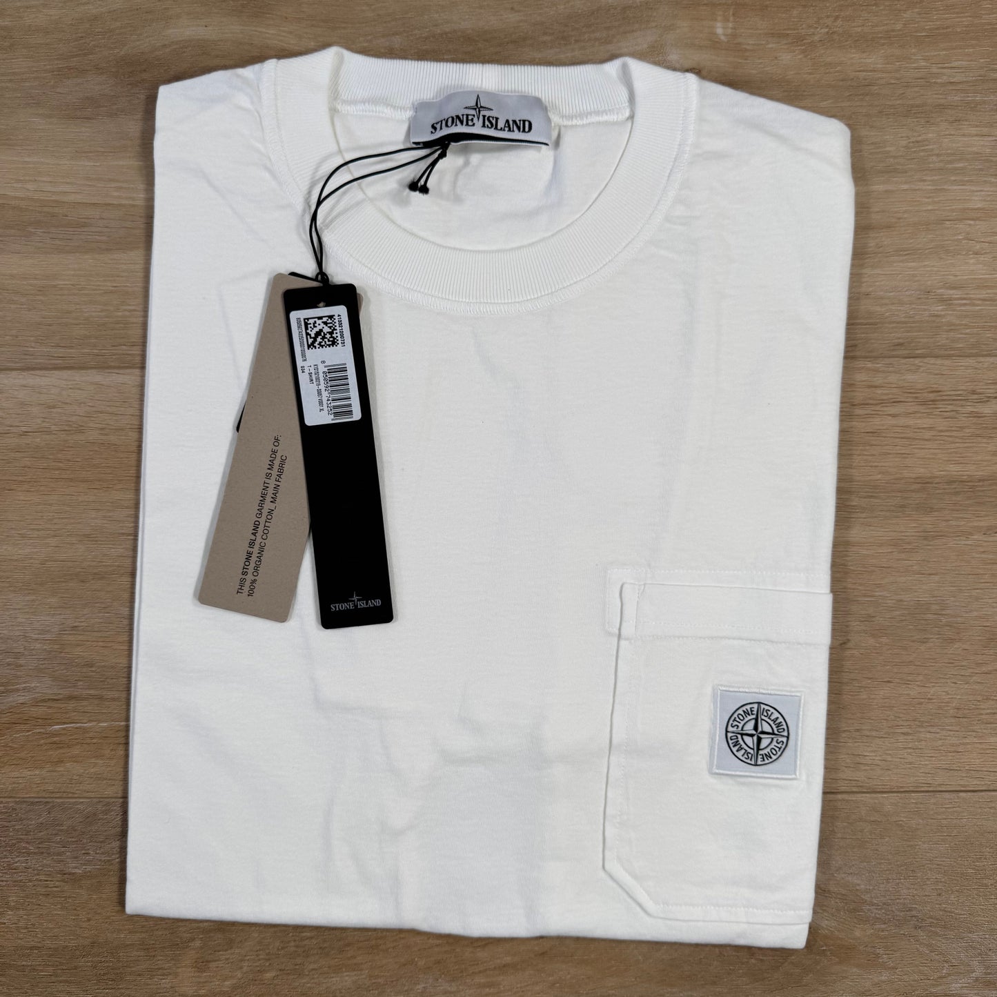Stone Island Organic Cotton Fissato Effect T-Shirt in White