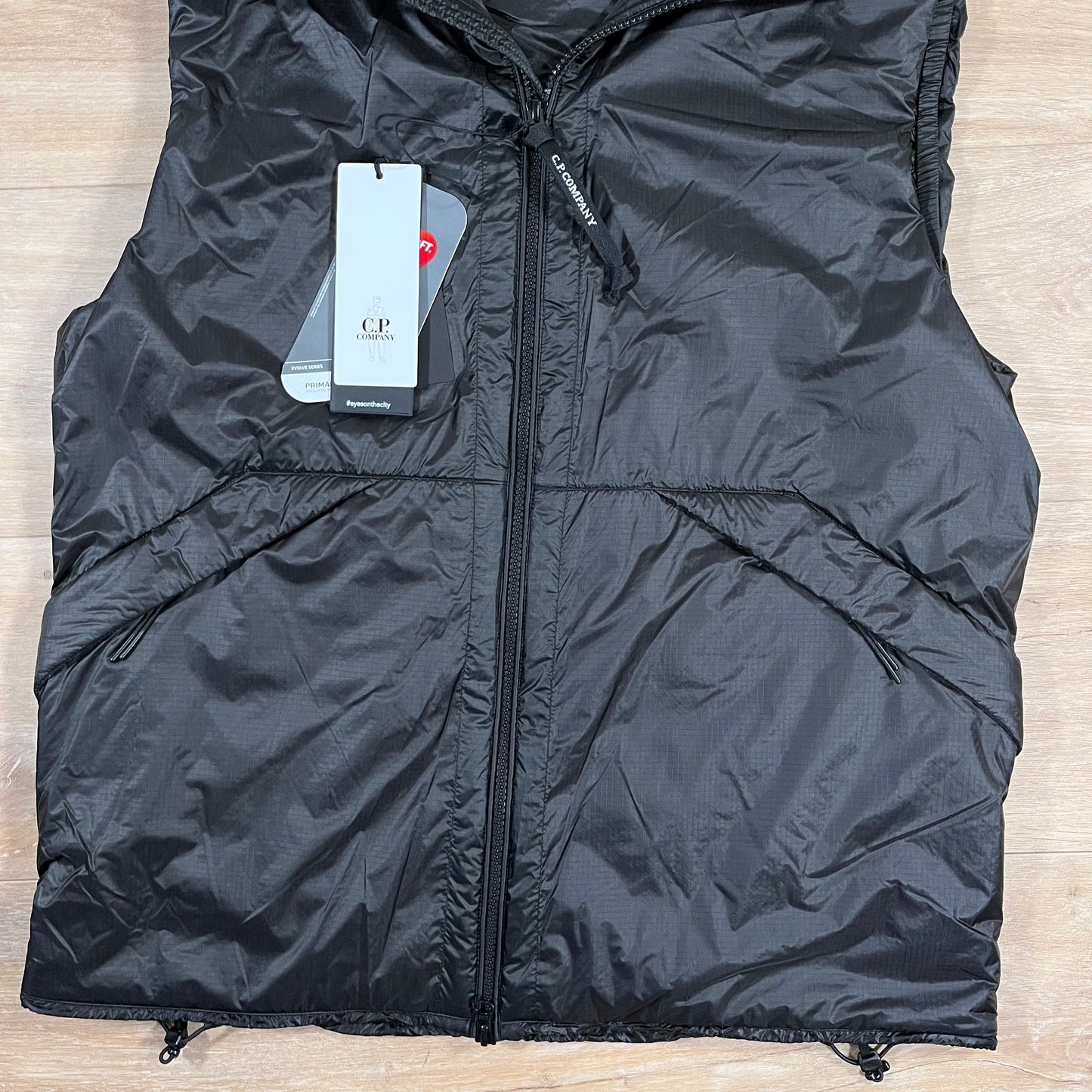 CP Company Nada Shell Goggle Padded Gilet in Black